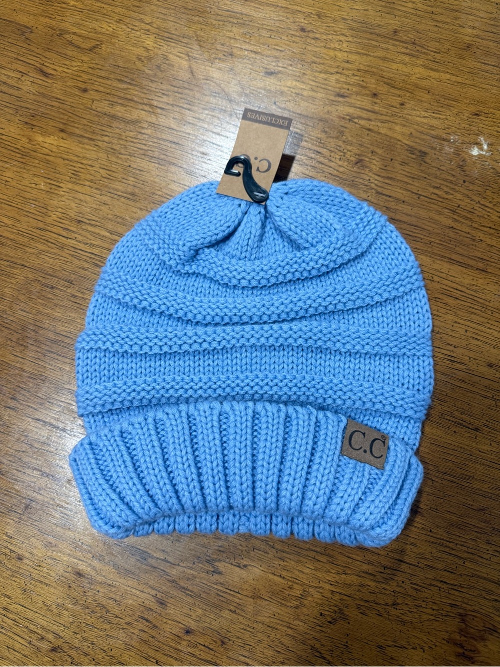 C.C Kids Sky Blue Knit Cuffed Beanie